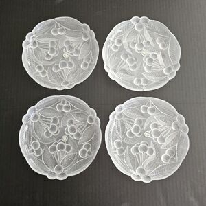 Vintage Mikasa Bountiful Design dessert plates set of 4 crystal frosted